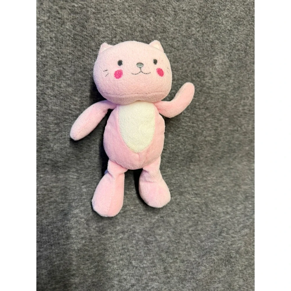 Child of Mine by Carters Pink Kitty Cat Plush Stuffed Animal Rattle Lovey 8